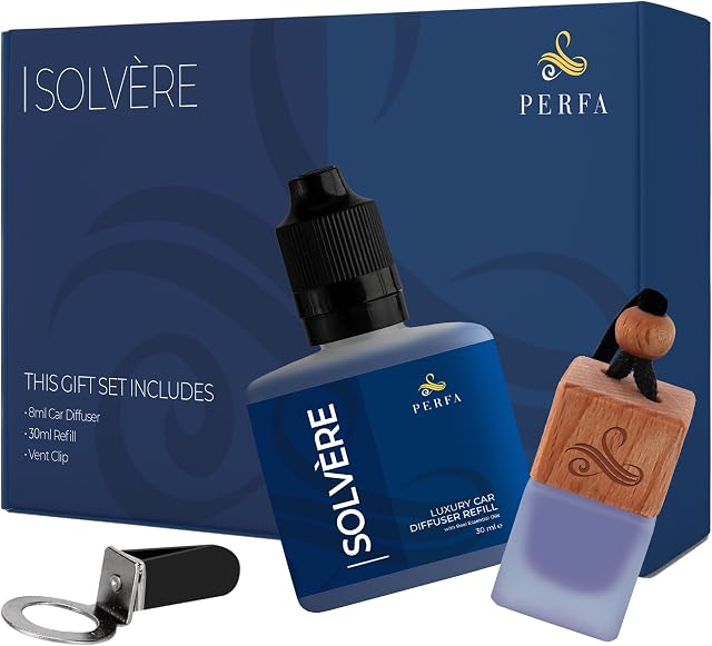 Set cadeau Solvère avec bouteille de renouvellement Air Fragrance de fraicheur Air Freshener.. . . . Œuf éliminant la voiture Air Refroidisseurs par Perfa