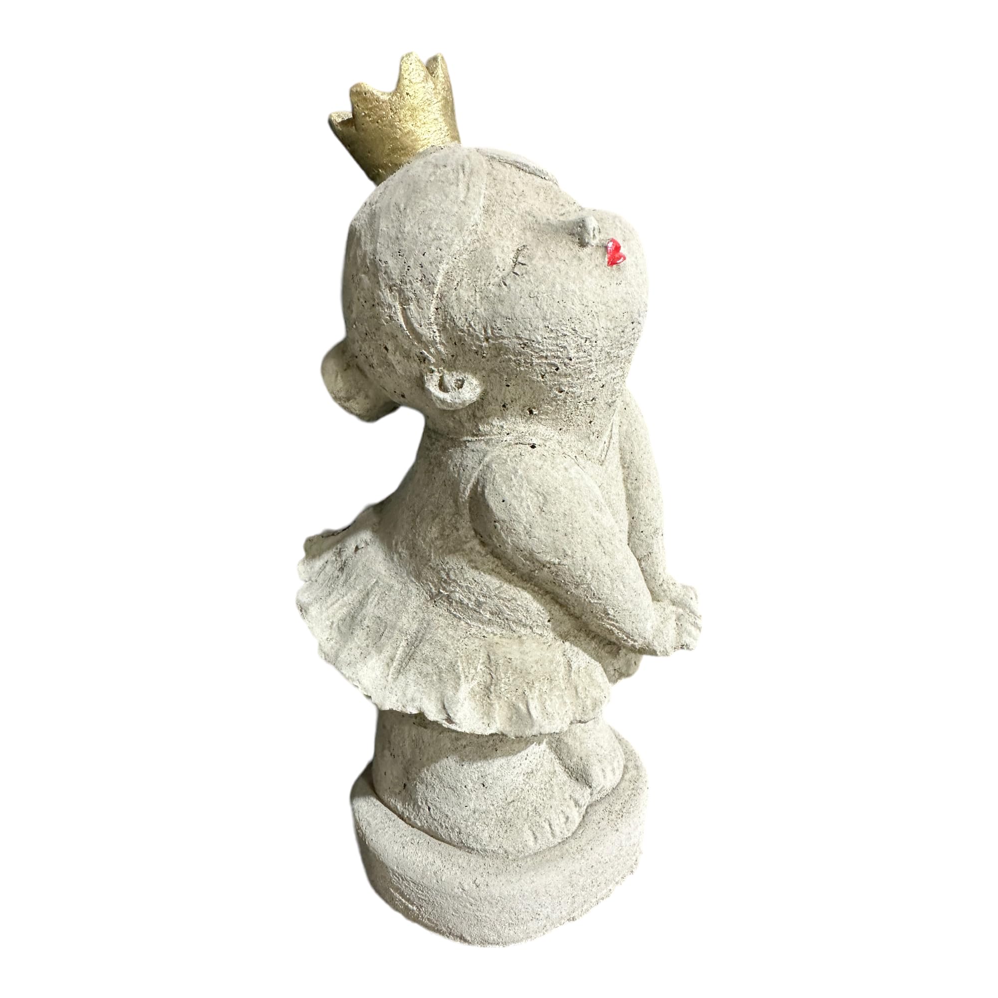 OriginalPaul Skulp & Betondesign Steinfigur Ballerina Melina mit Goldener Krone - Steinfigur