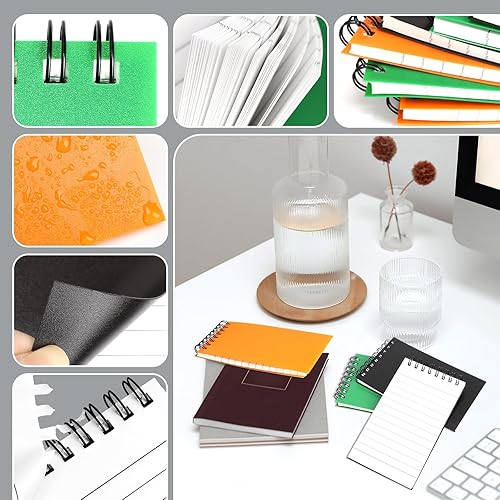 Miniatura 5 de VOKOY Paquete de 6 cuadernos de bolsillo impermeables, bloc de notas de papel de piedra pequeño a rayas, mini bloc de notas para todo tipo de clima,