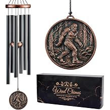 Keluna Bigfoot Wind Chimes for Outside - Big Foot Sasquatch Engraving Gift for Men Women Mom Dad Memorial Festival Birthday Gift for Loved One Memorial Wind Chimes Decor for Outdoor Home Garden Patio