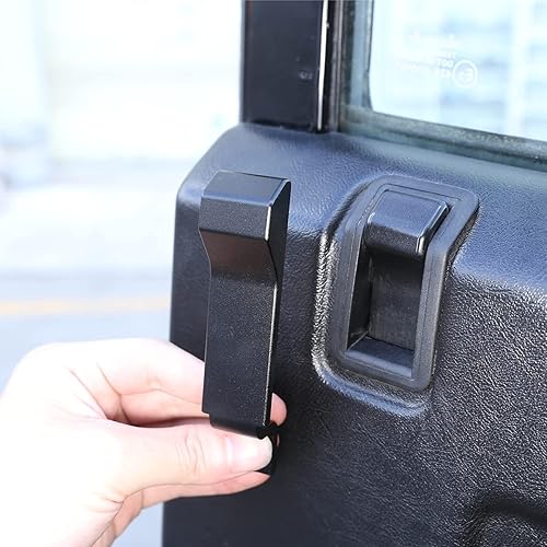 Para Land Rover Defender 90 110 130 2004-2018 Aluminio Puerta Interior de Coche Manija Decoración Cubierta Accesorios Auto (2 unidades, Negro)