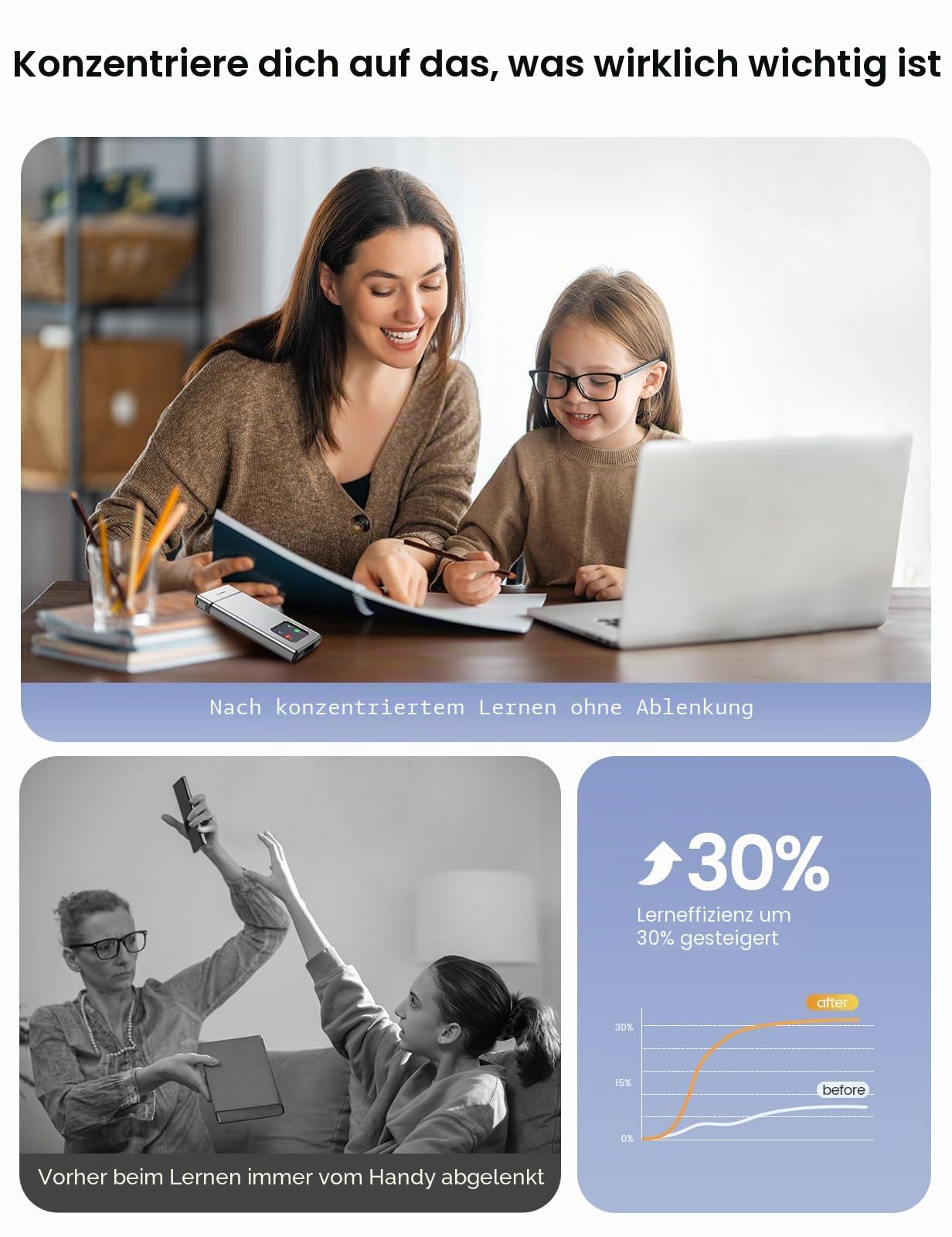 Vaydeer Metall Handy Schließfach Mit Timer – Abschließbare Smartphone Aufbewahrungsbox & Handysafe, Tragbar Für Kinder, Schüler, Familien & Lehrer, Sichere Box Fördert Fokus & Konzentration