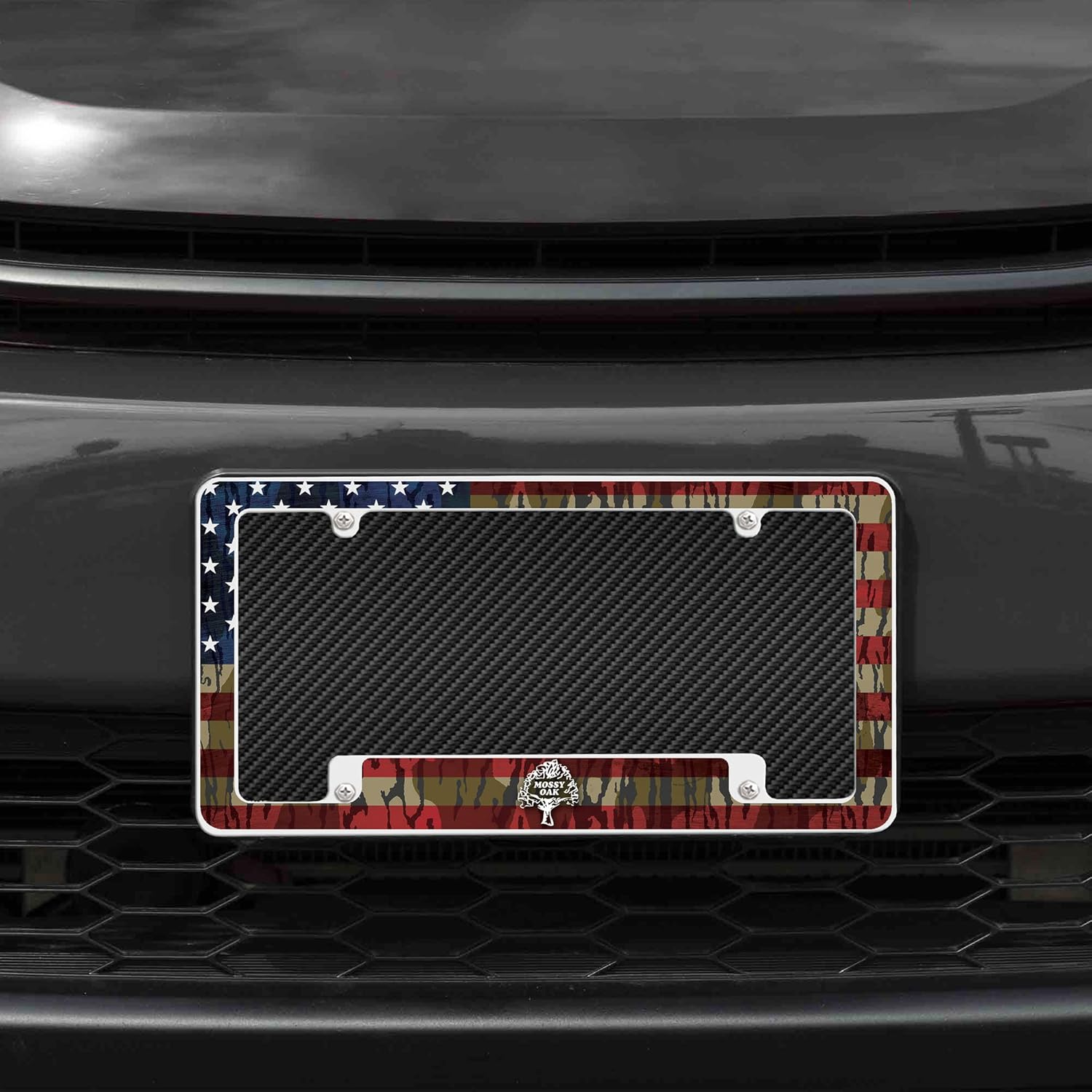 Rico Industries Wildlife Mossy Chrome All Over Automotive License Plate Frame for Car/Truck/SUV