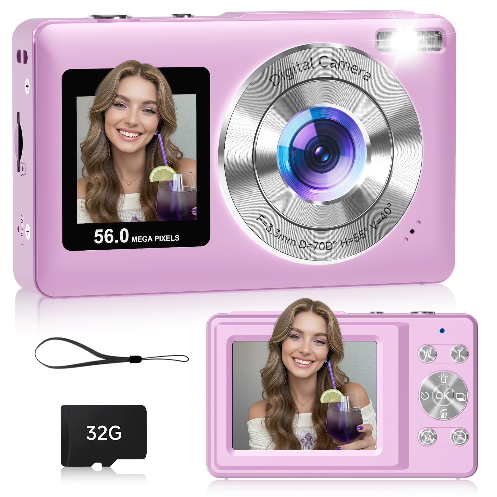 Amazon.com : Compact Camera,56MP Dual-Screen Digital Camera for