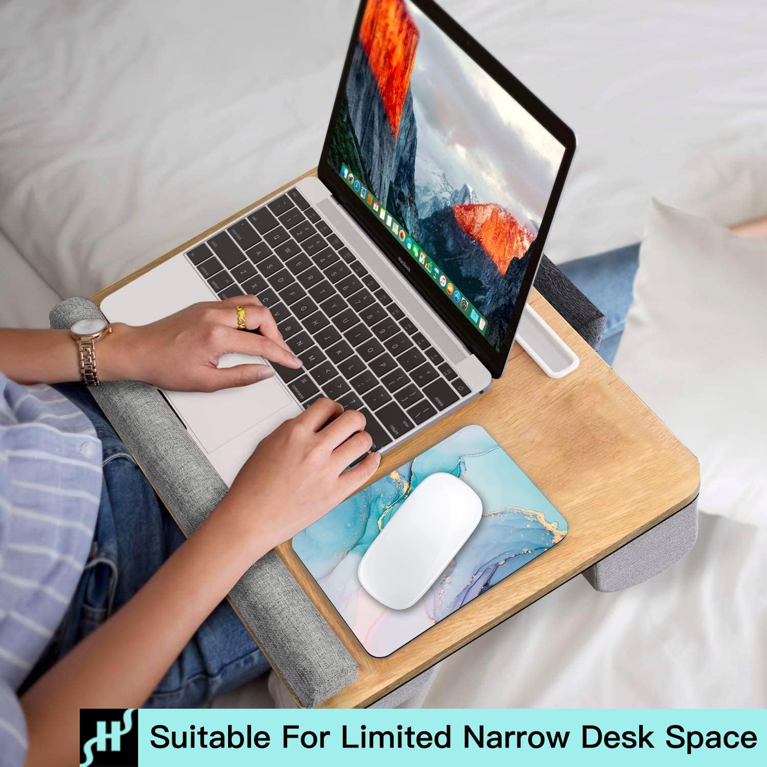 Hokafenle Small Mouse Pad 6 x 8 Inch, Blue Marble Mini Mousepad with Washable Lycra Cloth, Non-Slip Rubber Base Mousepads, Computer Mouse Pads for Wireless Mouse