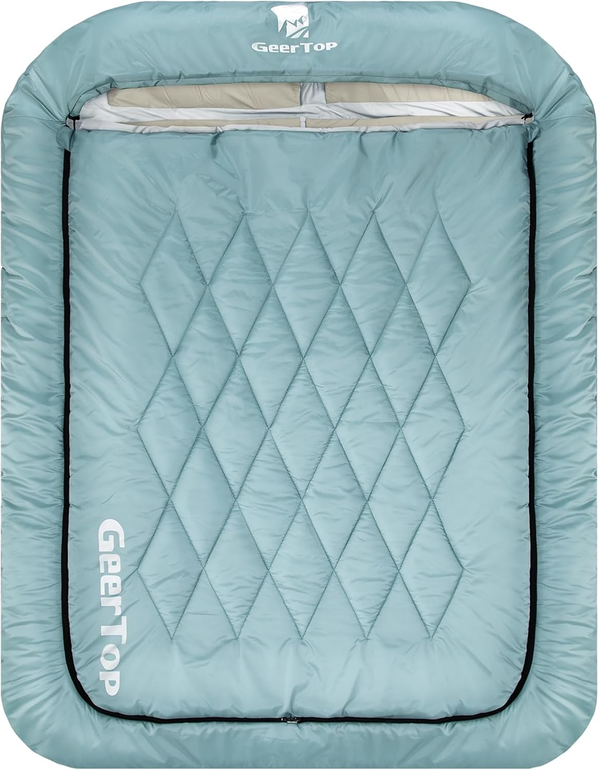 GEERTOP Double Camping Sleeping Bag with Blanket Queen Size Two Person Sleeping Bag for Adults Couples or Family Outdoor Backpacking Travel