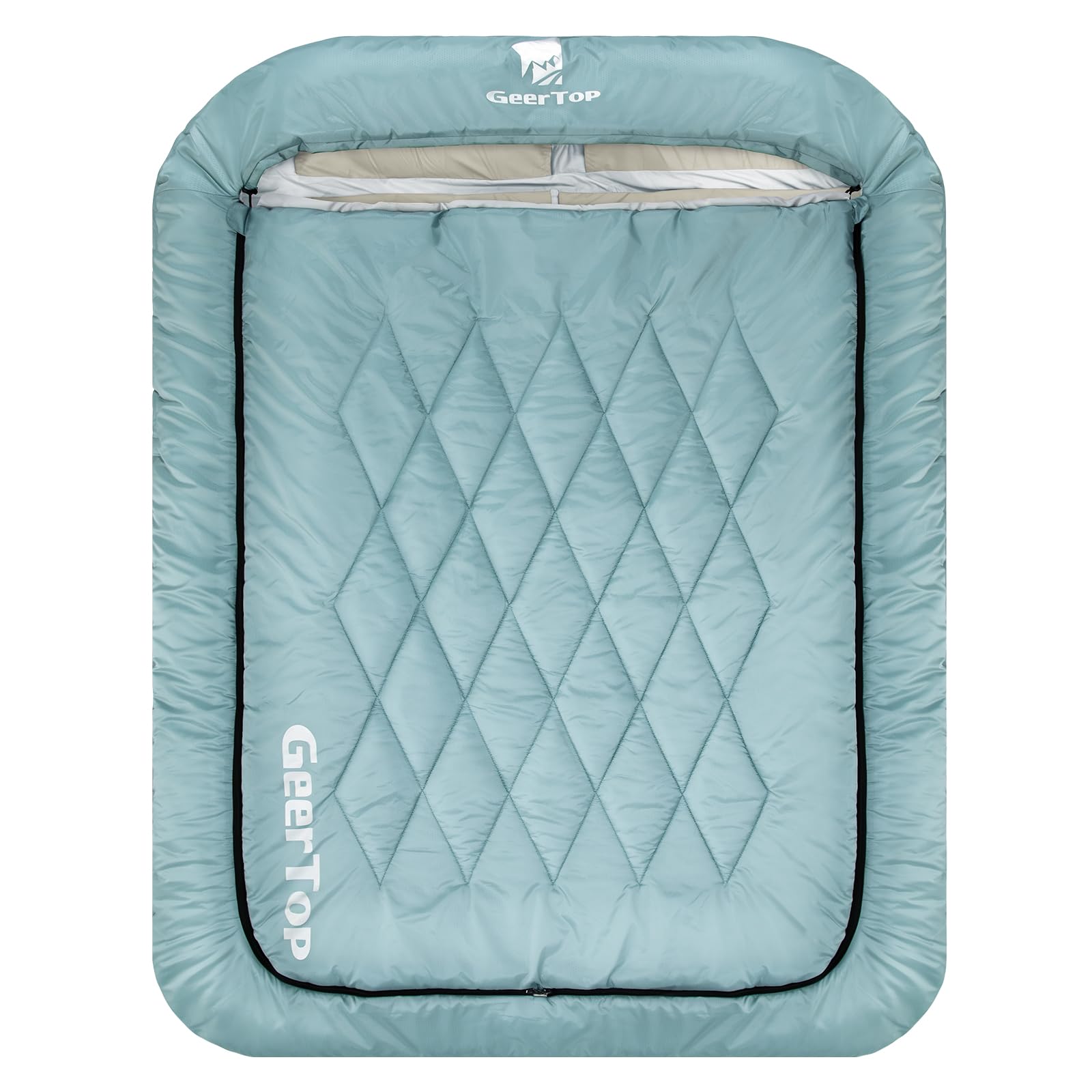 Photo 1 of GEERTOP 2 Person Sleeping Bag with Dual Comfort Layer for Couples Adults - 4 Season Cold & Warm Weather Camping Hiking Backpacking Double Sleeping Bag