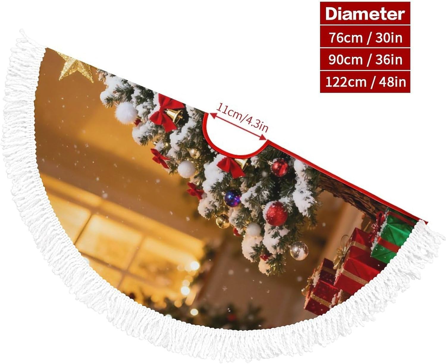 Christmas Tree Skirt Mat Decor with Tassels Rustic Farmhouse Snowflake Christmas Tree Christmas Decorations