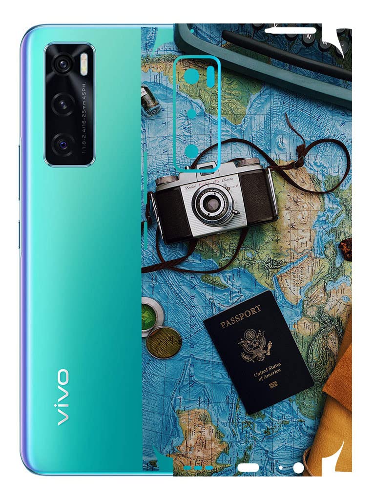AtOdds - Vivo V20 SE Mobile Back Skin Rear Screen Guard Protector Film Wrap (Coverage - Back+Camera+Sides) (Travel Map) (B0BPJ7TPHF) Amazon Price History, Amazon Price Tracker