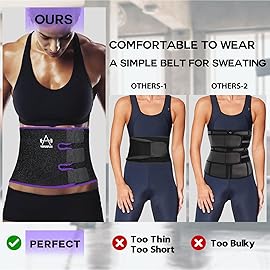 VIMUSFUN Waist Trimmer Belt Men Sweat Band Stomach Wrap, Waist Trainer for Women-Black XL
