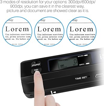 Portable Document Scanner, AOZBZ 900DPI Handheld Image Scanner, Scanning Wand,A4 Colour Photo Mobile Scanner Handy Scan (JPG/PDF Format, High Speed USB 2.0, Included 16G SD Card)