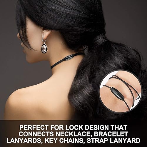 Miniatura 6 de 100 conectores de barril de cuentas, cierre de seguridad de plástico, cierres de seguridad para collares, pulseras, joyas (negro, blanco)