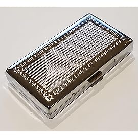 Cigarette Case Victorian Style Metal Holder for Regular, King and 100\'s Size Pocket Protective Security Wallet(EasgleS100, Silver)