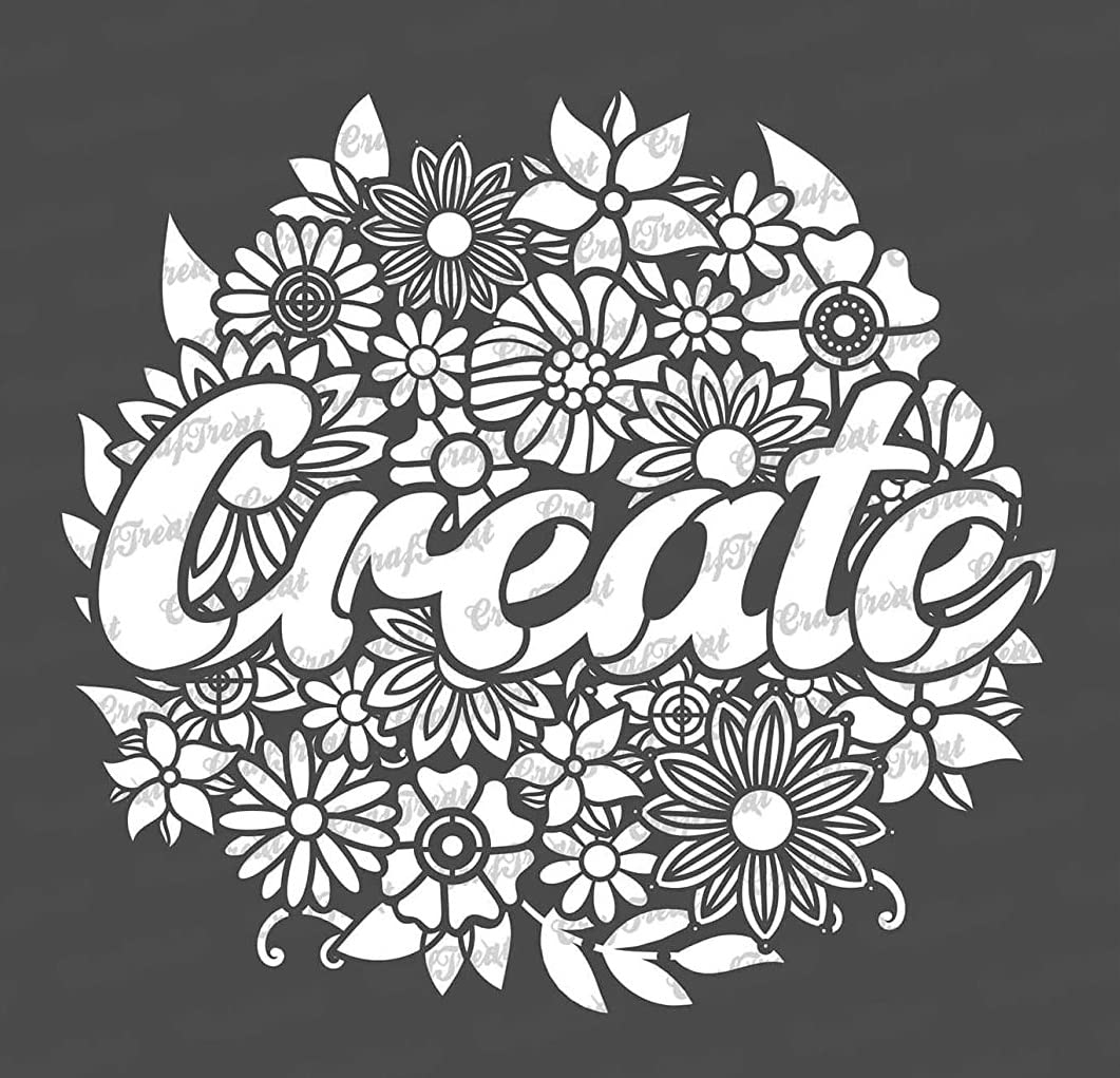 CrafTreat Word Stencils for Painting on Wood Floral Create Size