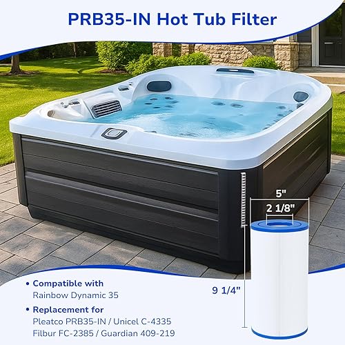 Miniatura 2 de Fil-fresh PRB35-IN - Filtro de repuesto para bañera de hidromasaje Filbur FC-2385, Unicel C-4335, ThermoSpa FL1008, Pleatco PRB35-IN, Guardian