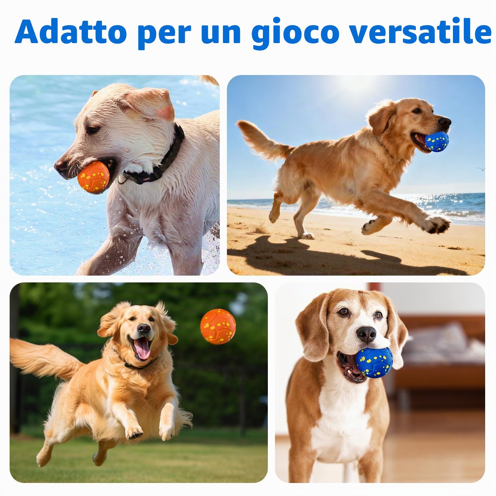 Palle per Cani Giocattolo Intelligente Interattivo con 3 Modalità di Gioco Impermeabile,Ricaricabile, per Cuccioli Cani di Taglia Media e Grande Giocattolo Elettrico Indistruttibile