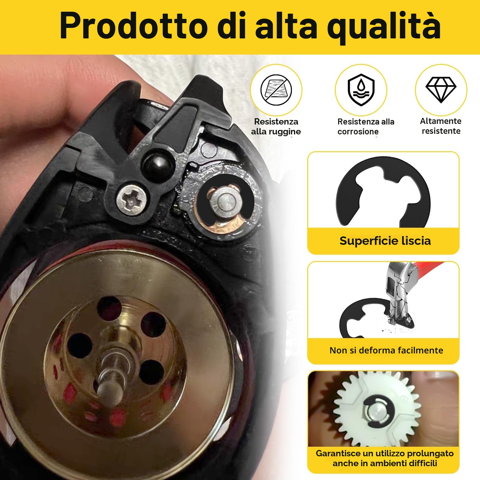 450 Pz Anelli di Sicurezza Esterna, E-clips Anelli Elastici, Scatto Esterna E-clip Anello Seeger di Sicurezza per Fissaggio di Pulegge Ingranaggi di Cuscinetto, 13 Dimensioni