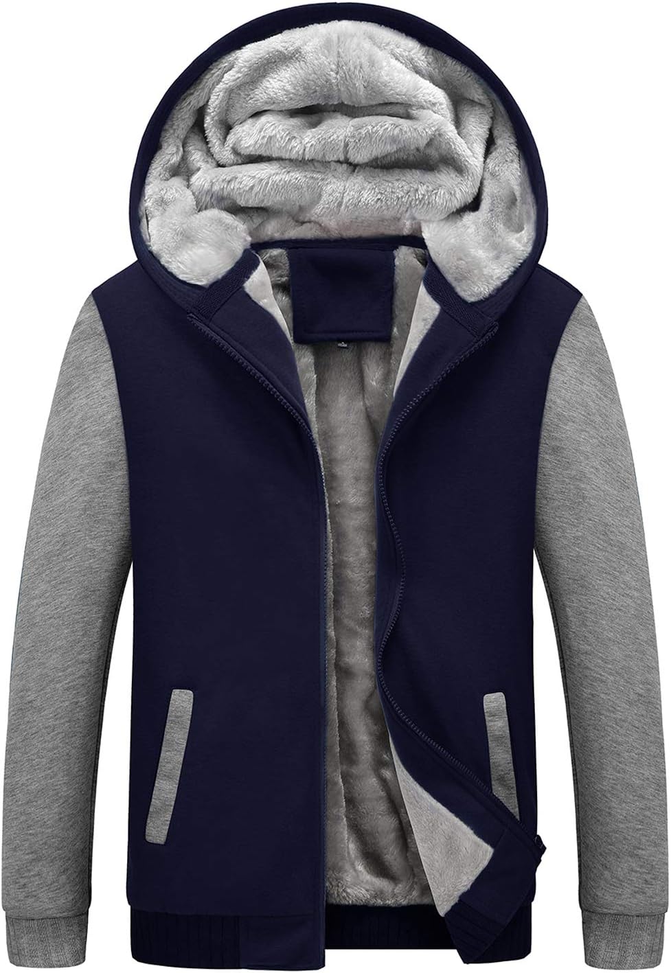 Yeokou Mens Winter Hooded Jacket with Sherpa Fleece Kuwait Ubuy