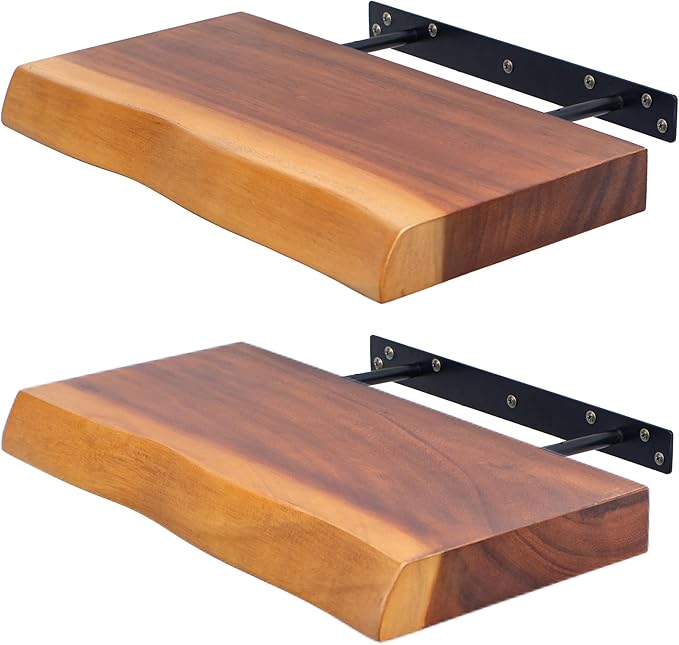 Gamoora Live Edge Floating Shelves for Wall Wood Wall