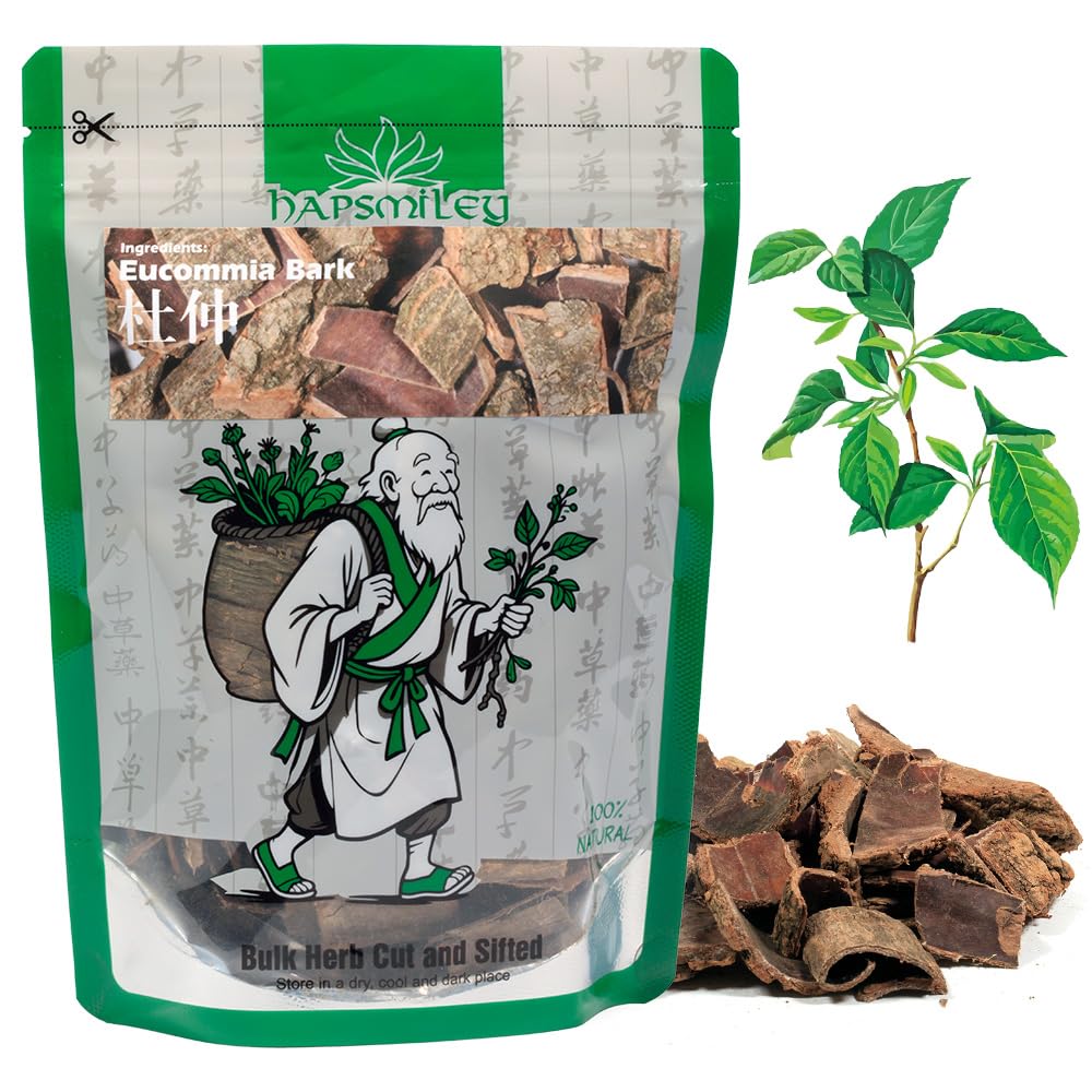 Hapsmiley Organic Eucommia Bark(Du Zhong/杜仲), Wild-Crafted Dried Bulk Herbs 3.5 Oz (100 g)