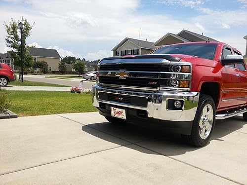 Miniatura 5 de Rejilla de acero inoxidable y pintura electrostática negra para insertar en defensa de 2015+ Chevy Silverado 25003500HD Edición "Z-71"