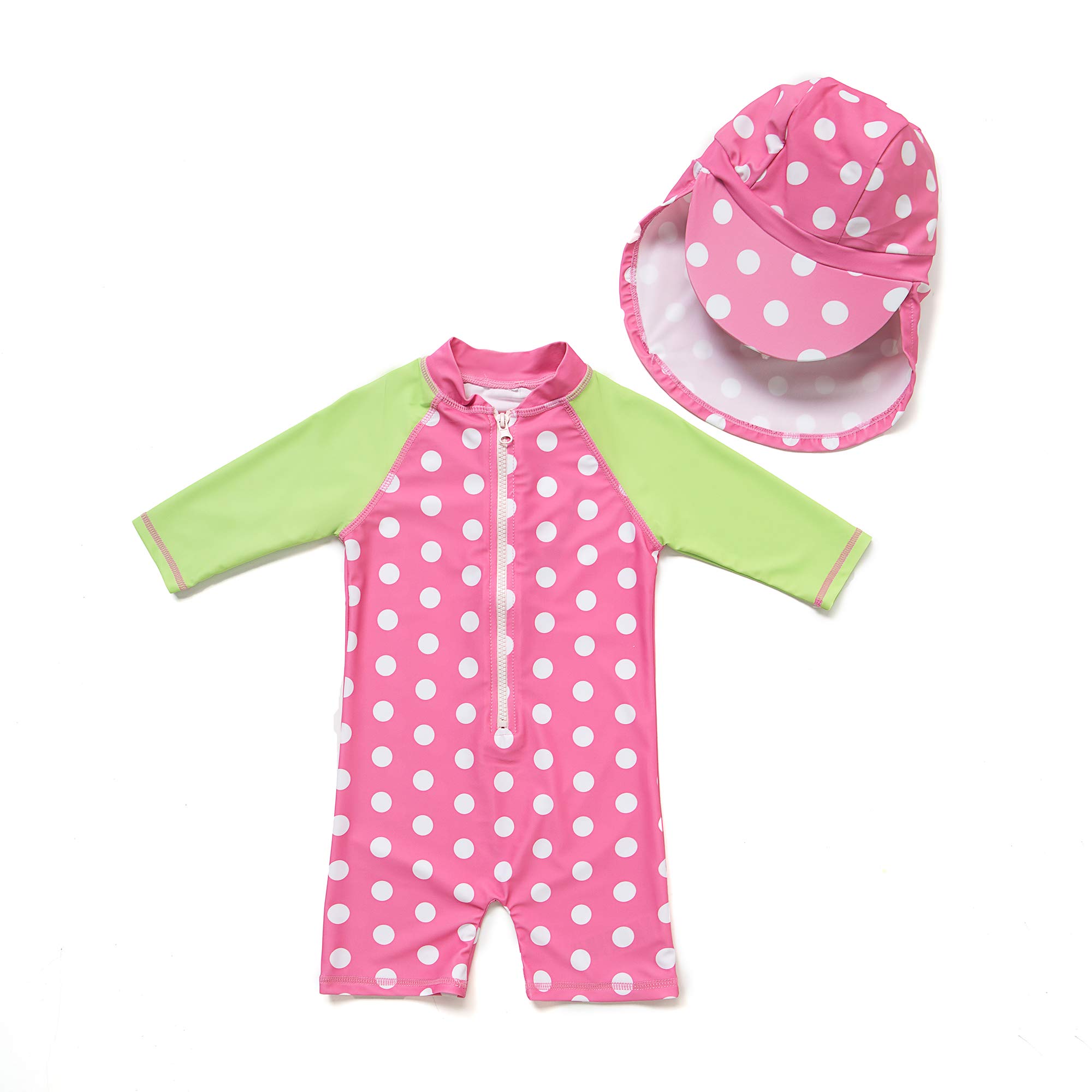 BONVERANO Bañador Bebé Niña Manga 3/4 UV 50 + Bañador Enterizo