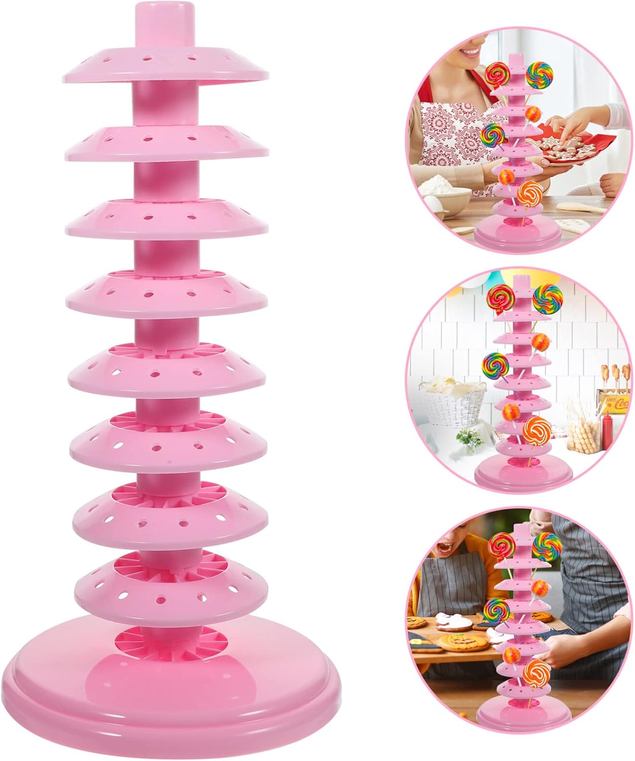 Ciieeo 1pc Multi-layer Lollipop Holder Display Stand Adjustable for Parties Weddings and Dessert Shops Material Design