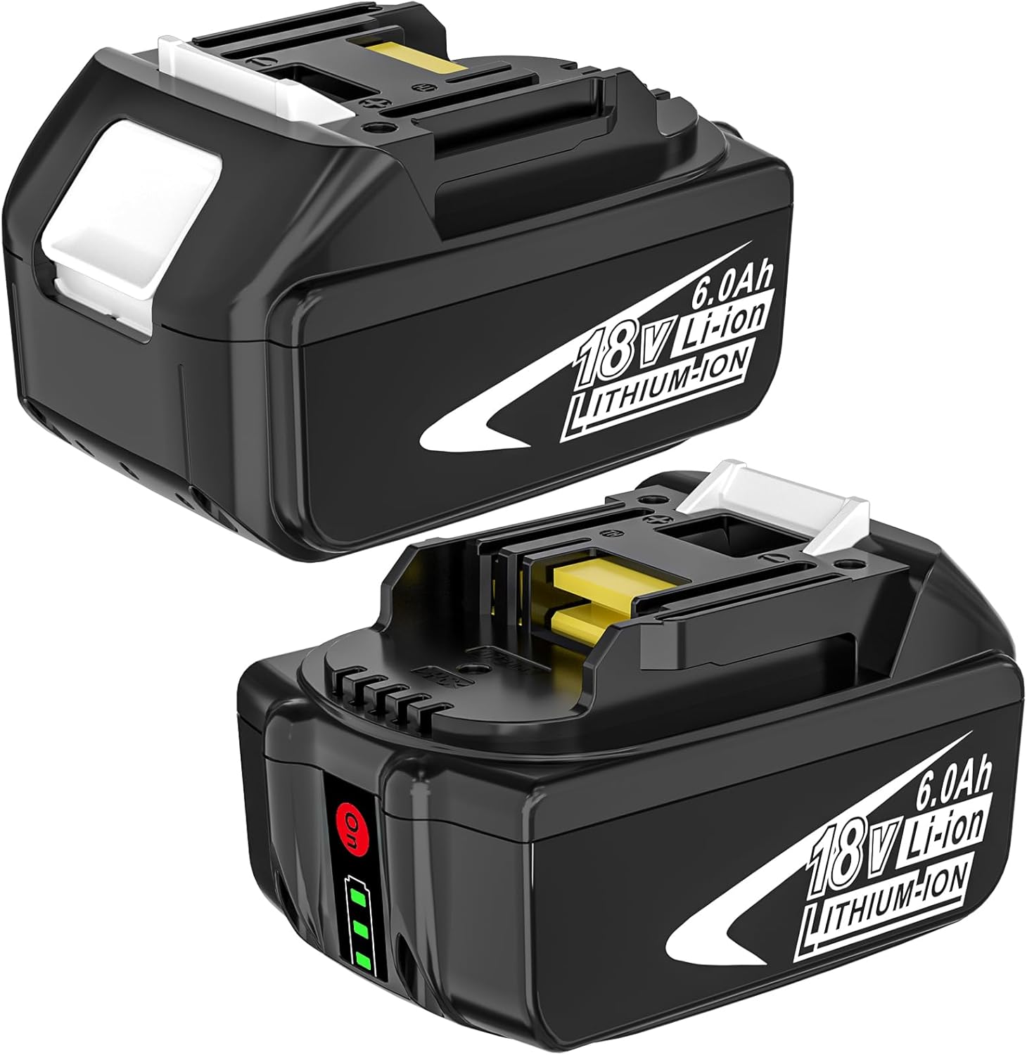 2 Pack 6.0Ah Lithium-ion Replacement Batteries Compatible with Makita 18V Battery BL1860B BL1850B BL1840B BL1830B BL1815B LXT400