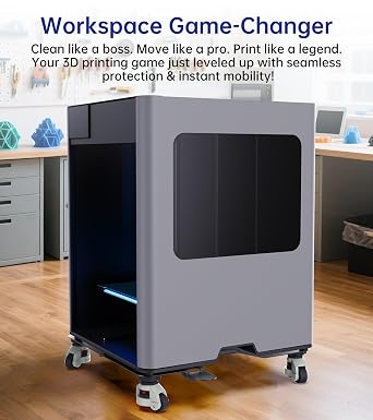 BIQU Panda Under Armour for Bambu-Lab H2D H2S 3D Printer Drip Cart with 360° Swivel Wheel, Easy Move, Portable and Lockable, Printer Bottom Protector, with Rubber Brake