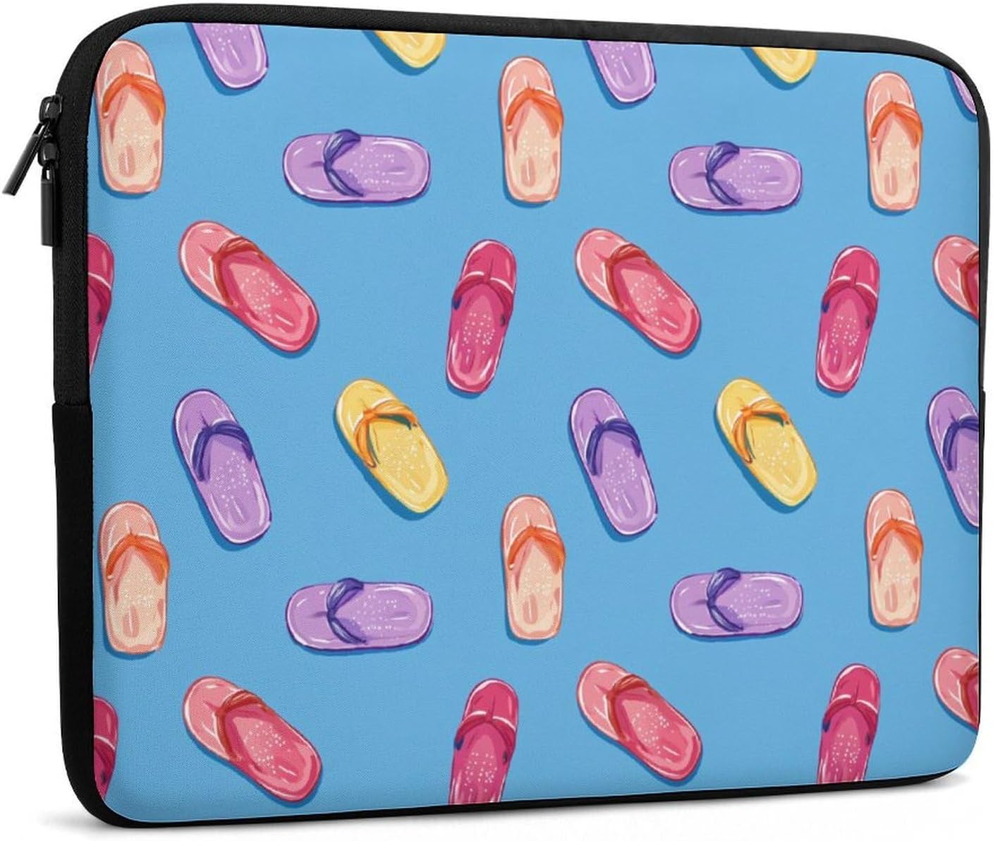 Colorful Flip-Flops Pattern Funny Laptop Sleeve Case Lightweight Computer Carrying Bag Briefcase 10 Inch/12 Inch/ 13 Inch/15 Inch/17 Inch image 3