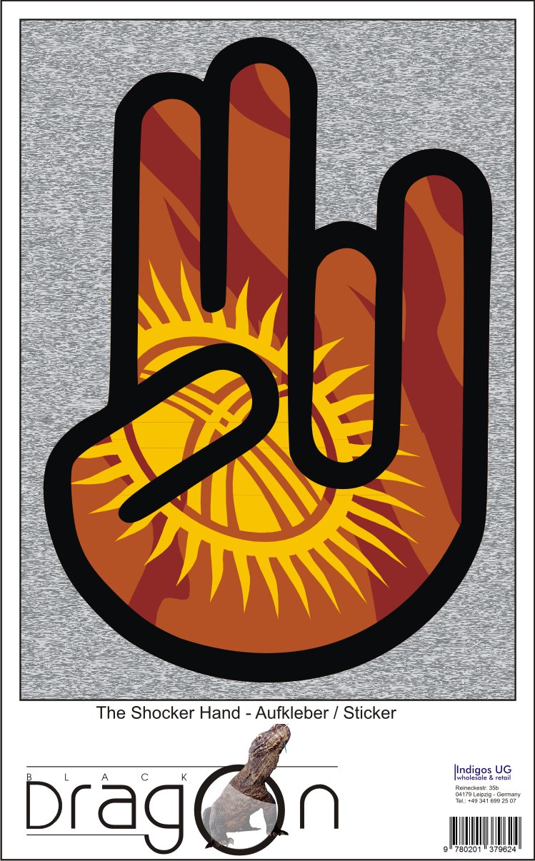 Adesivo Per Cellulare "The Shocker Hand" Con Bandiera Della Corea Del Sud – Skin In Vinile Orafol 50x70mm, Resistente UV E Impermeabile, Made In Germany