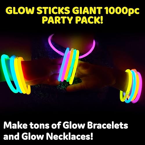 Miniatura 34 de PartySticks Paquete de 100 palos brillantes ultra brillantes para fiesta, 8 pulgadas que brillan en la oscuridad, recuerdos de fiesta de Halloween
