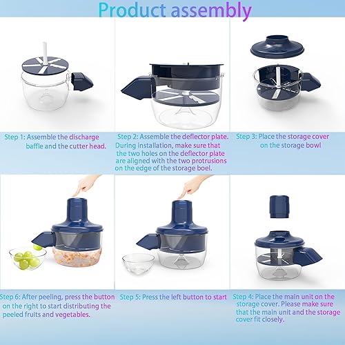 Miniatura 5 de Peladora automática de uvas, peladora eléctrica para uvas, pelador automático de ajo y tomate cherry, herramienta removedor de piel para frutas