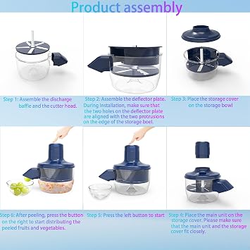 Automatic Grape Peeler Machine,Electric Peeling Machine for Grape,Automatic Garlic & Cherry Tomato Peeler Skin Remover Tool for Small Fruits,Efficient Peeling Kitchen Gadget for Home Use (Blue)