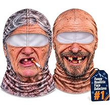 Funny Ski Mask for Men Old Man Frost Ugly Face Freaks Crew 3D Printed