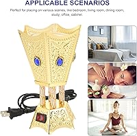 Vista 6 de Quemador de incienso eléctrico de metal, estilo de Oriente Medio, quemador de incienso eléctrico de mesa, para hogar, oficina, yoga, decoración
