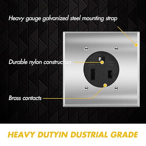 Miniatura 3 de Toma de corriente NEMA 6-50R de 50 amperios y 250 V, receptáculo resistente de 50 A, para soldadores, cortadores de plasma, estufas eléctricas,