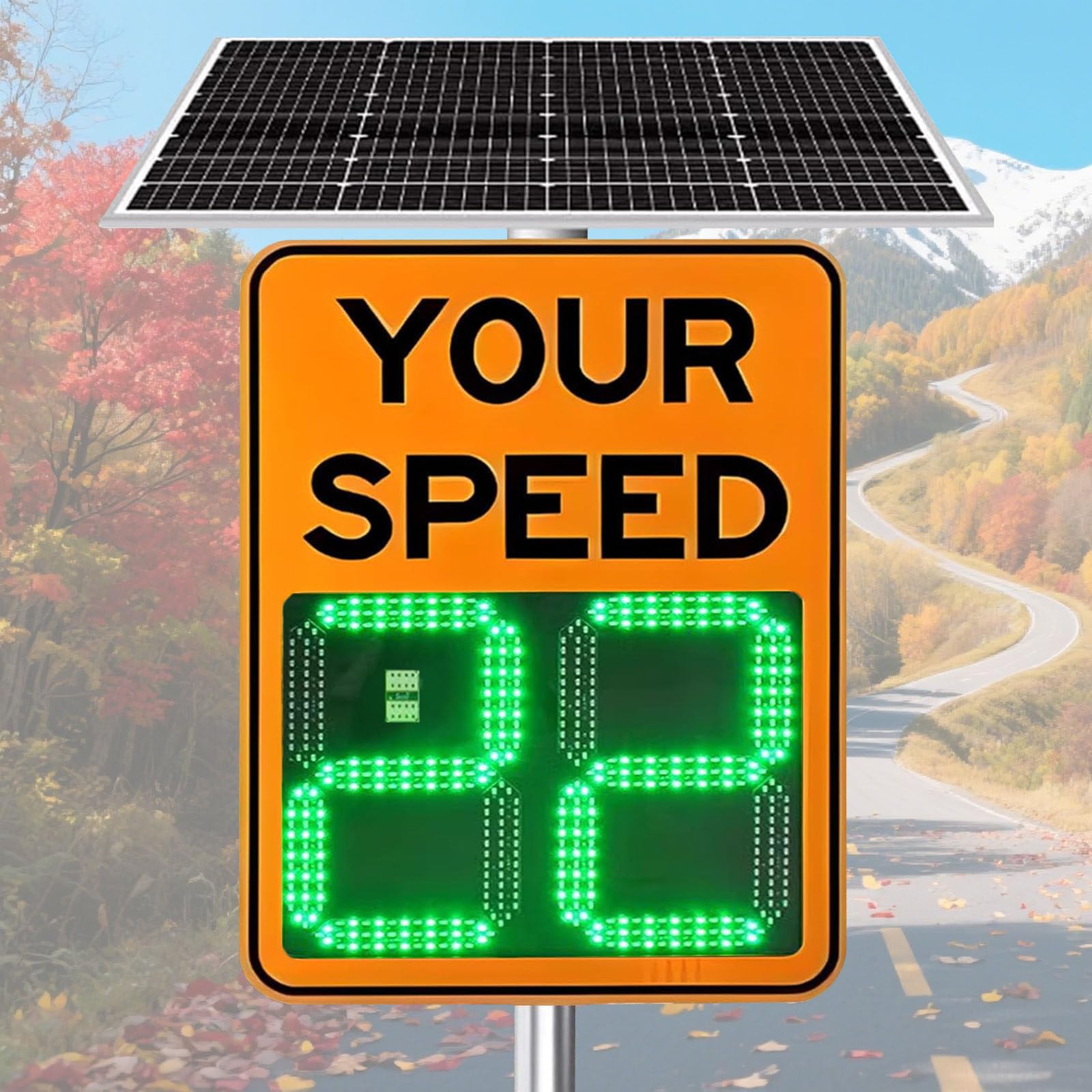 Señal solar de radar con control remoto para seguridad vial y gestión del tráfico