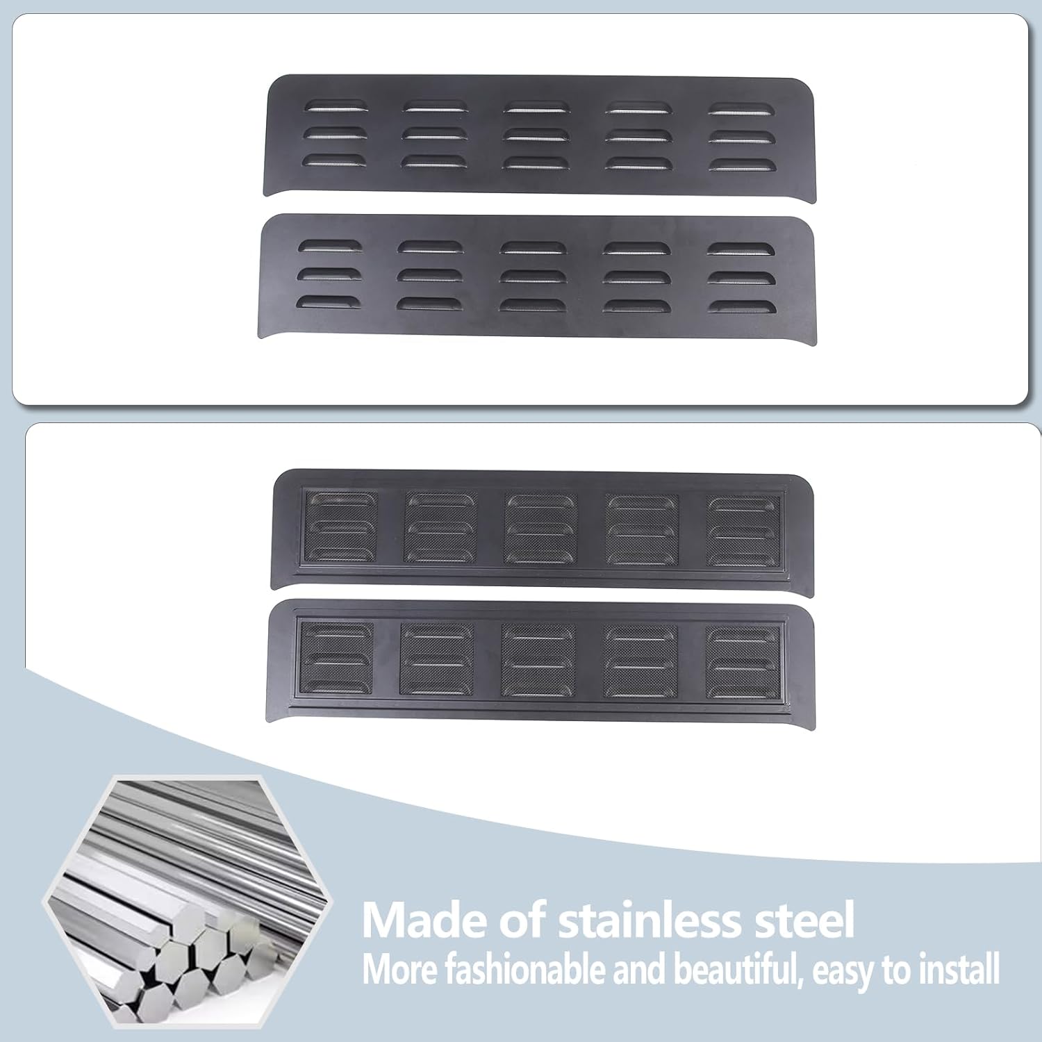HAPPYHORSE Window Ventilation Vents Compatible with Nissan Titan 2016-2023 Automotive Rear Doors and Windows Vent Screens, Safety Windows Vent Blinds Accessories