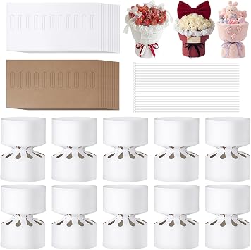 Weekgrat 20 Pcs Round Bouquet Shaping Cardboard Flower Wrapping Paper Stabilizer Bouquet Styling Holder for Flower Arrangement DIY Package Wedding Party Birthday Graduation 11.8 x 19.7 Inches