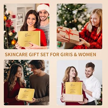 Golden Anti Aging Facial Skincare Set for Women, Suitable for All Skin Types - Moisturizing & Nourishing with Collagen & Snail Mucin, Ideal Skincare Gift Set - Face Kits