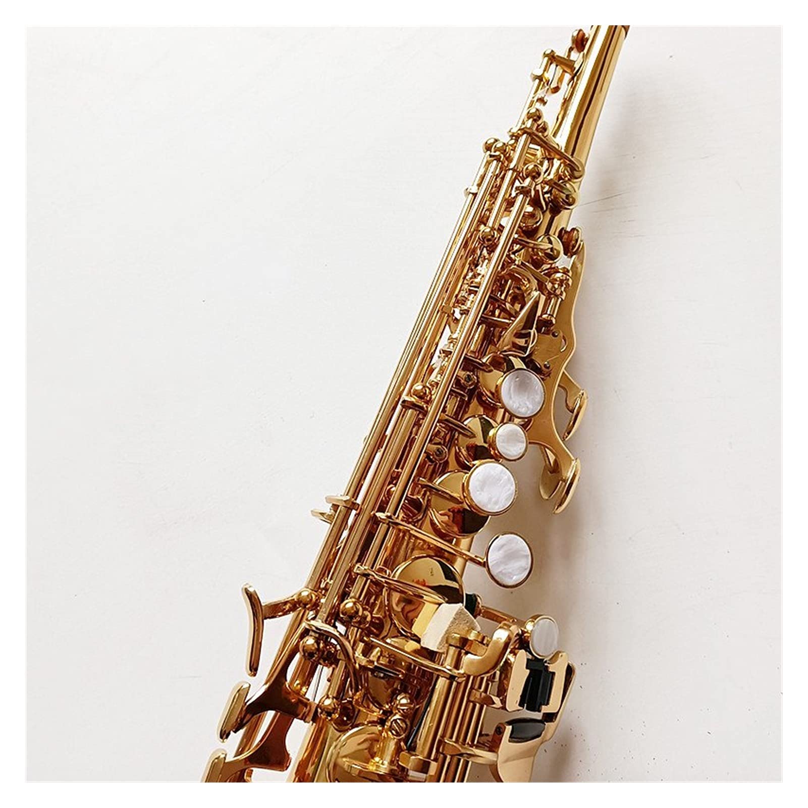 Sax Principianti Kit Ottone Dritto Saxophone SIB SIB Piatto Sassofono Strumento A Fiato Naturale Shell Chiave Intagliare Pattern Strumento a fiato