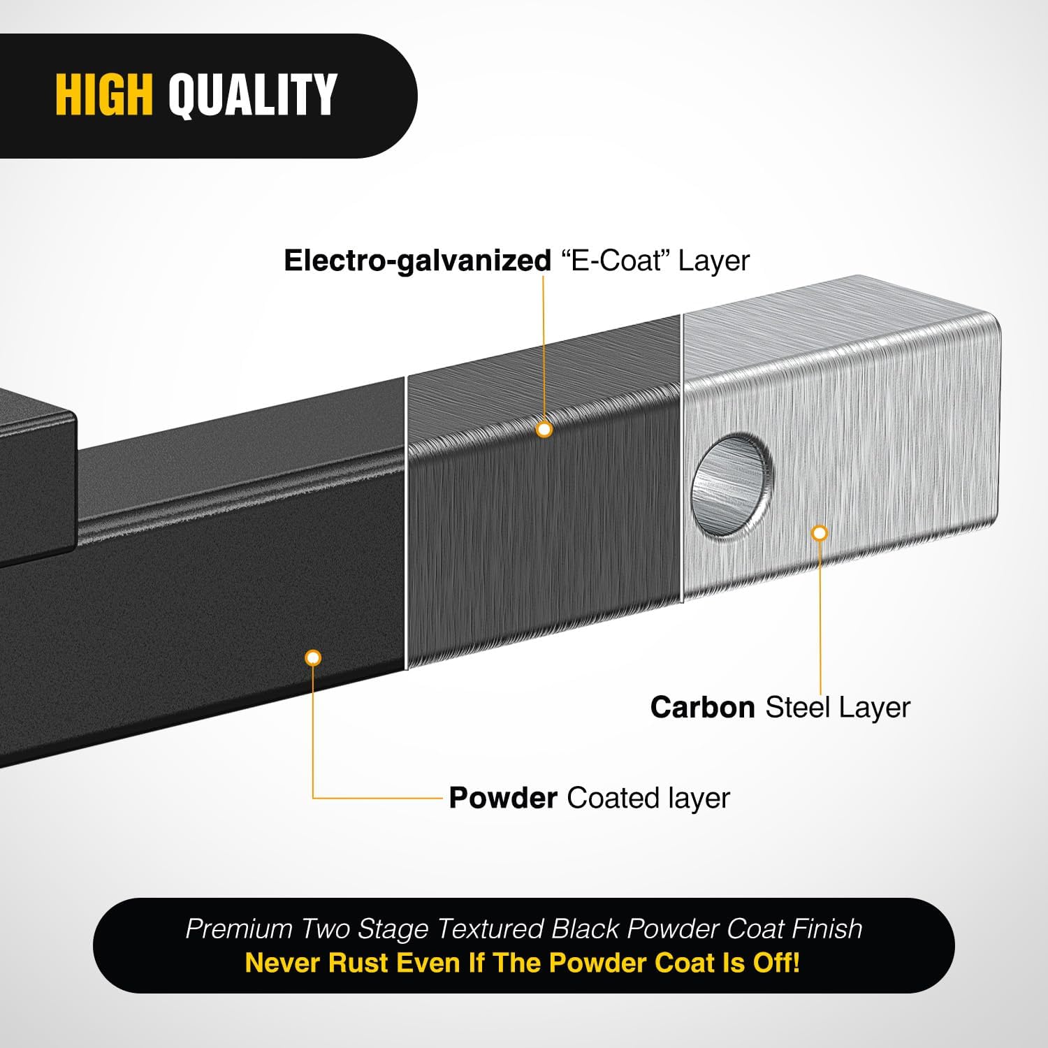 Nilight Trailer Hitch Mount Fits 1-1/4" Receiver Tubes 3500 lbs 3/4-Inch Hole 1-1/4" Drop 3/4" Rise Not Include Hitch pin