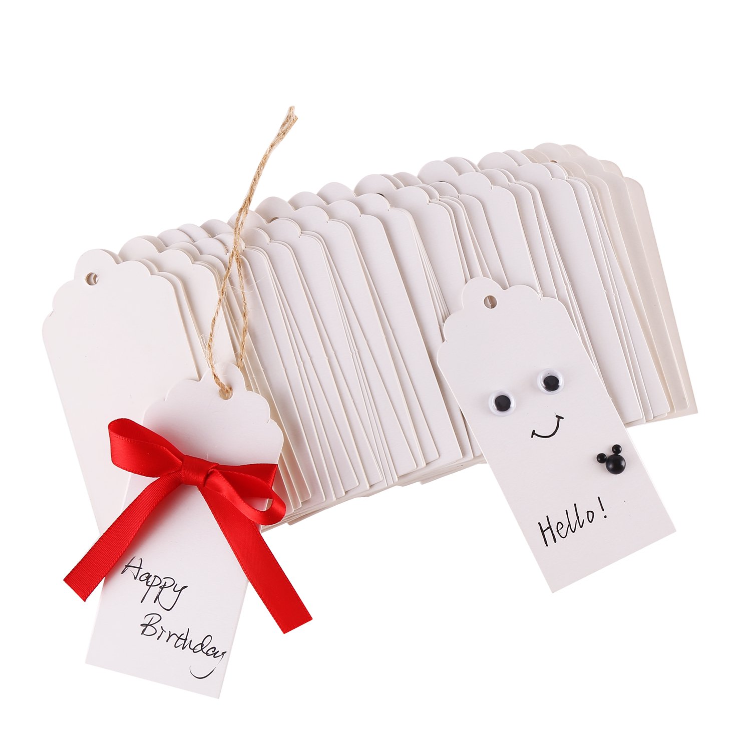100 Etiquetas De Papel Kraft Con Cuerda De Yute - Para Regalos, Bodas, Navidad, Manualidades, Decoración Personalizable