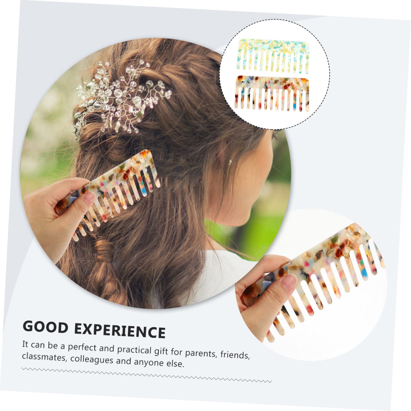 Healeved 6piezas Peine Antiestático Para Corte De Cabello Peine Para Desenredar Cabello Seco y Húmedo y Floral