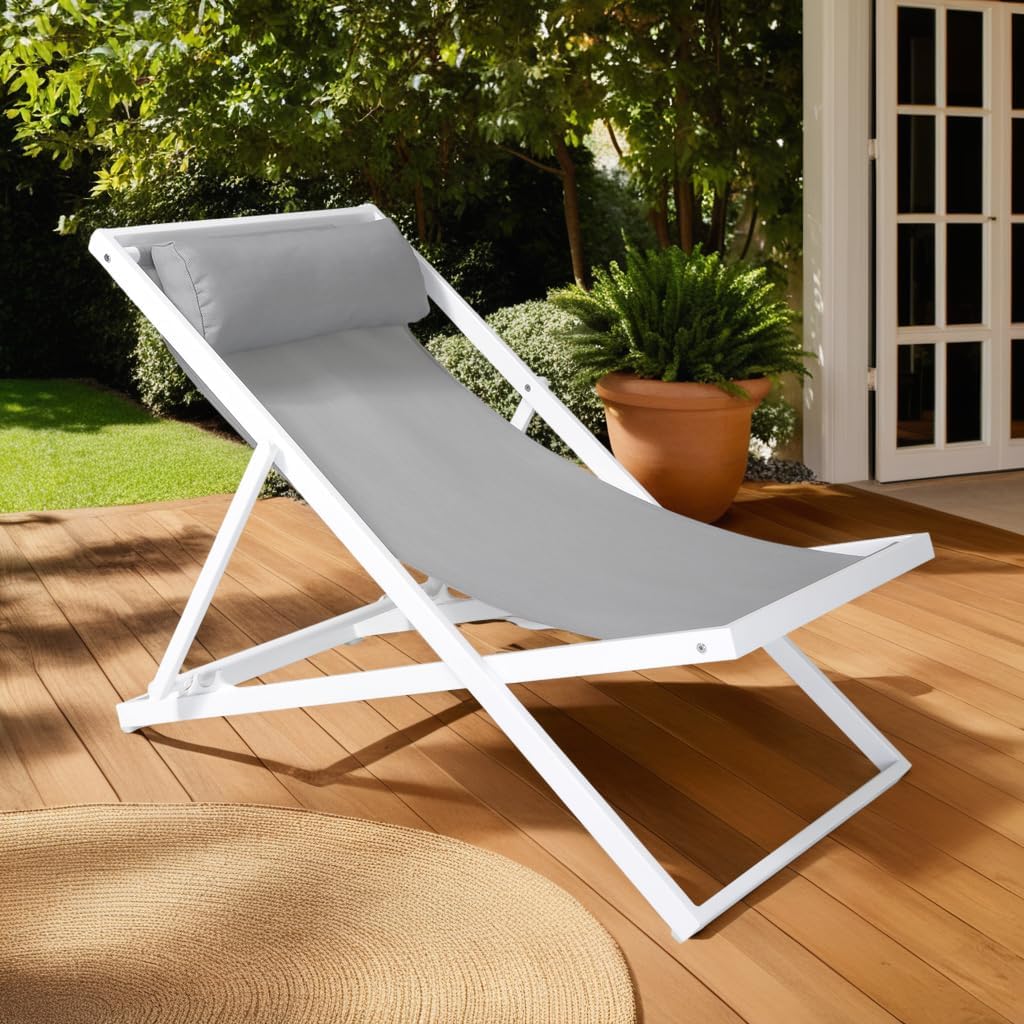 Armen Living Wave Patio Deck Outdoor Lounge Chair