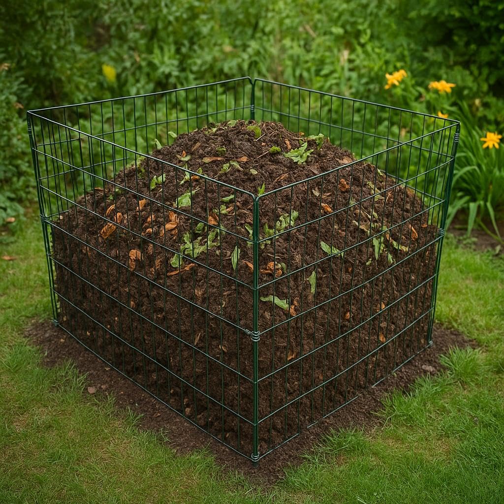 ESTEXO Drahtgitterkomposter 2er Set 90x90x70 cm Metall Komposter Gartenkomposter Welpenauslauf Tiergehege Grün