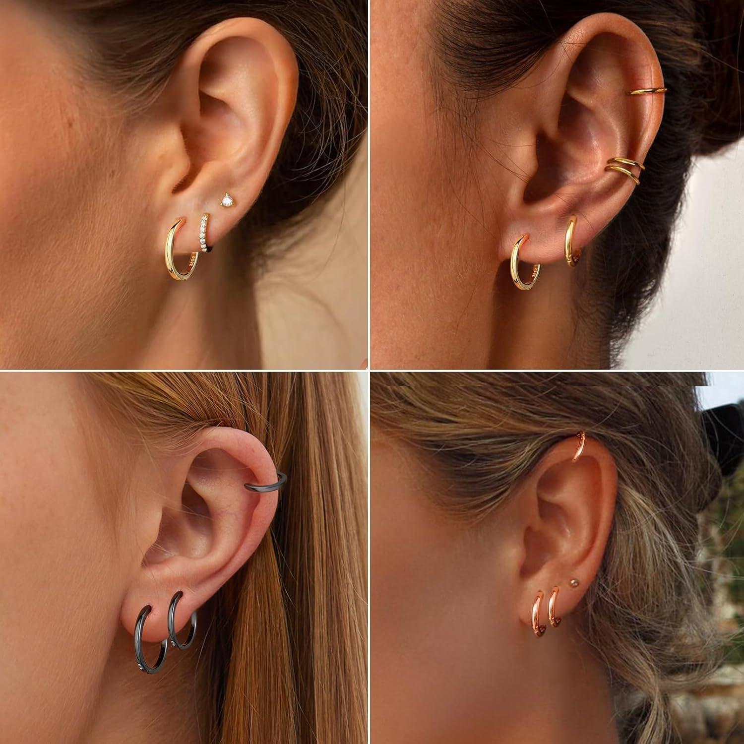 ChicSilver 925 Sterling Silver Huggie Hoop Earrings Small Hoop Earrings for Women Hypoallergenic Silver Huggie Earring Cartilage Earrings for Women (6/8/10/12/14/16/18/20MM) - Image 7