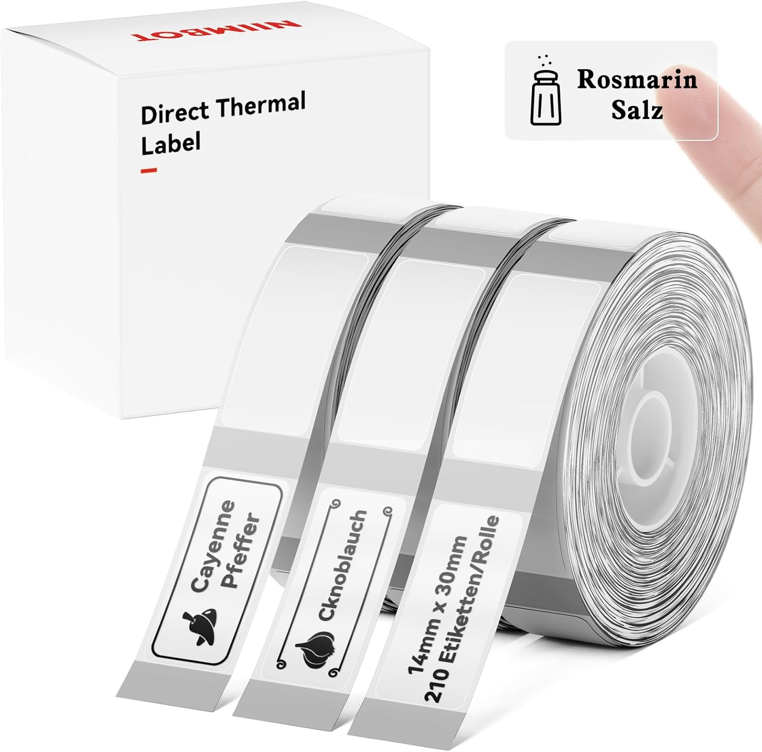 NIIMBOT D11 Label Maker Tape - Clear Self-Adhesive Thermal Paper 0.55x1.97 Inch 130 Labels/Roll