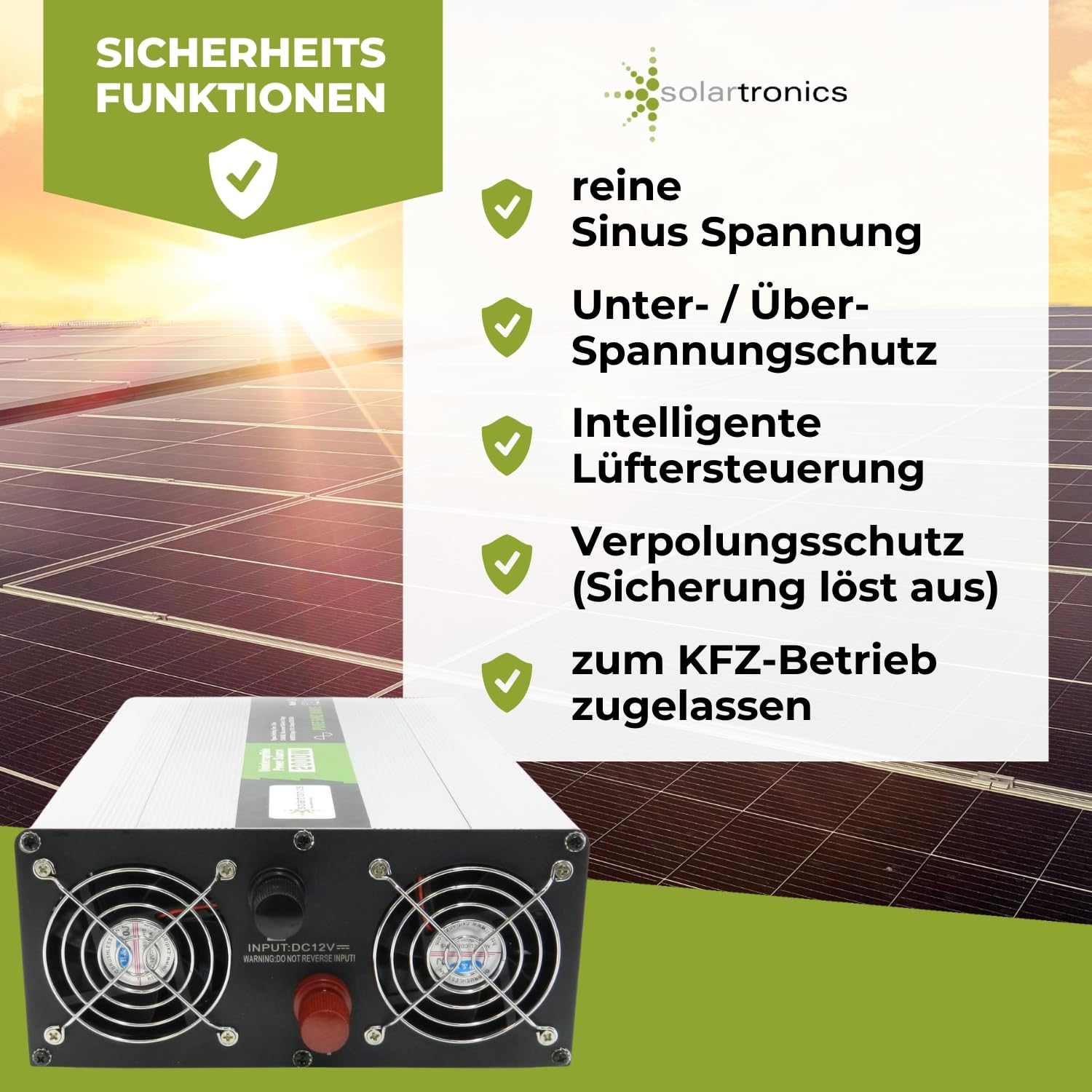 Przetwornica napięcia USV 230 V 12 V NPS 2000 W z przełącznikiem DIP czysty sinus UPS Inverter